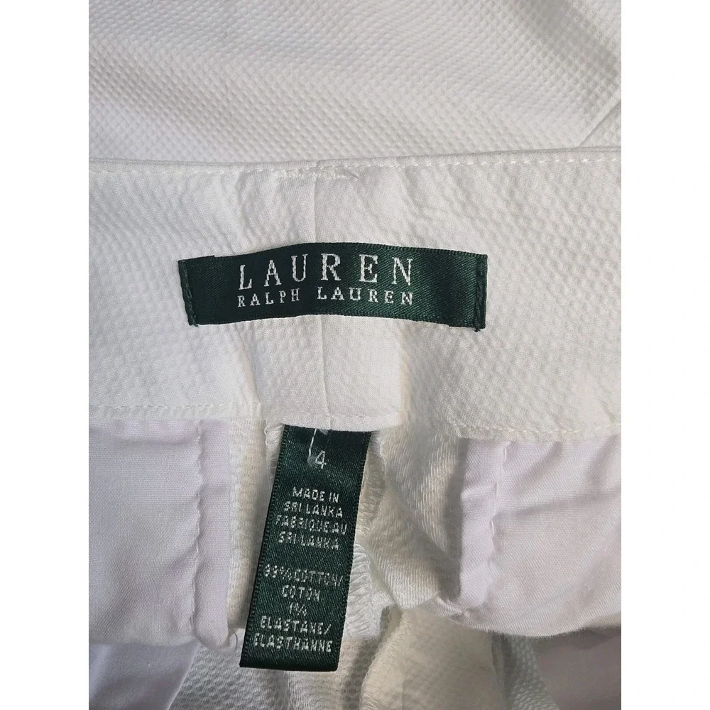 Lauren Ralph Lauren Women's White Dress Pants Size 4 Cropped Hirise‎